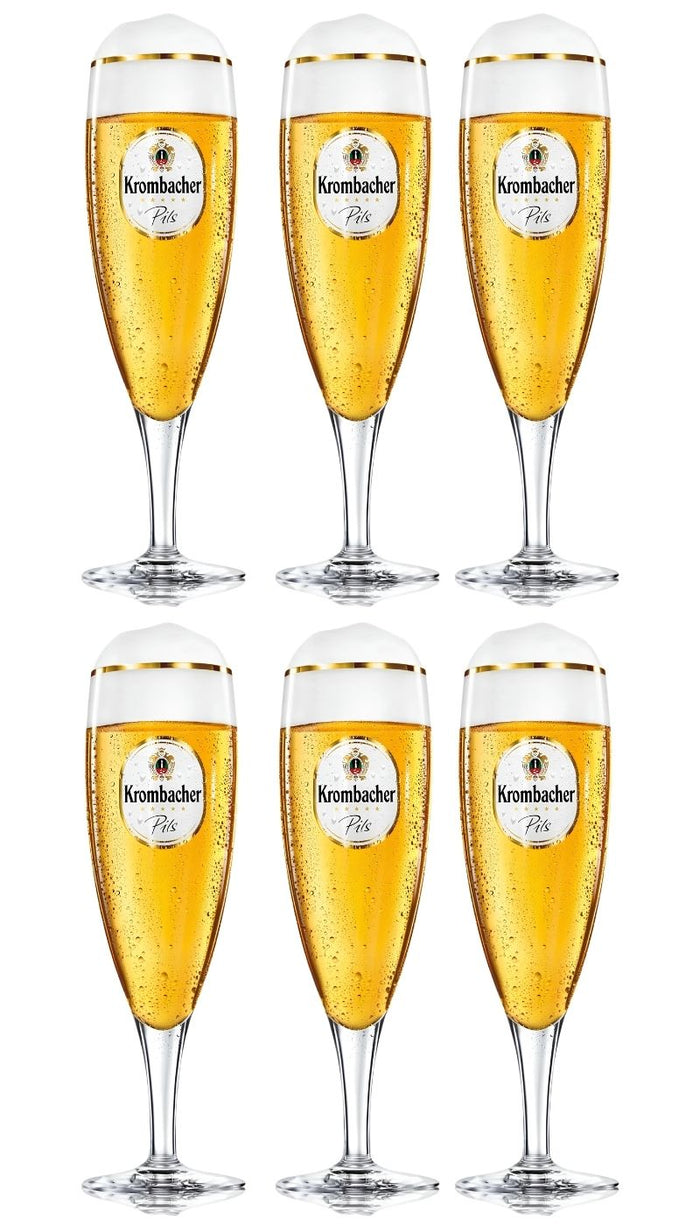 Krombacher Bierglazen  op Voet 300 ml - 6 stuks