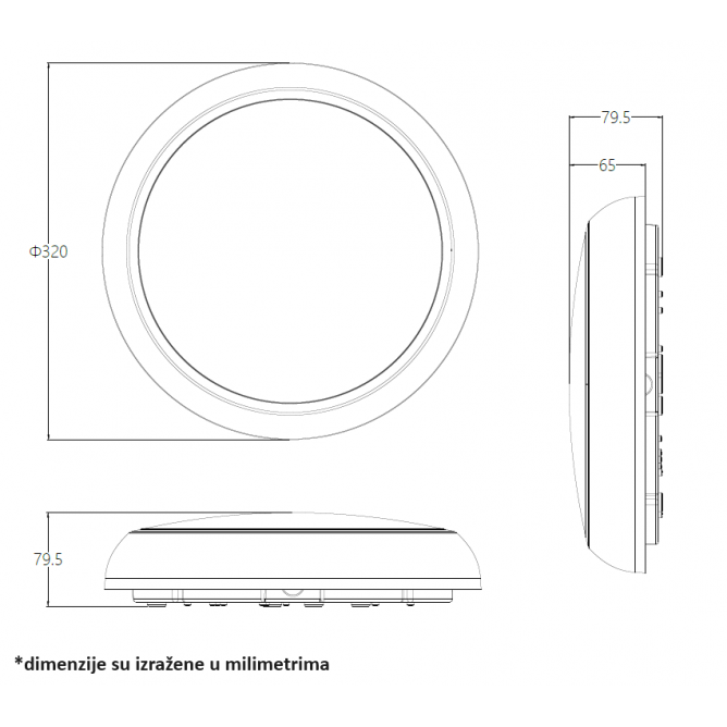 LED PLAFONJERA CDLED24 CRNA BB Link