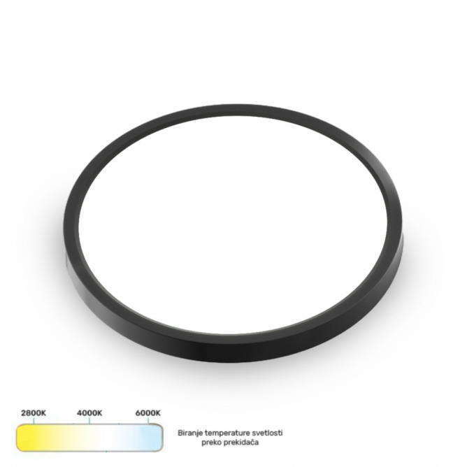 LED PLAFONJERA LV 18W 2800K/4000K/6000K CRNA BB Link