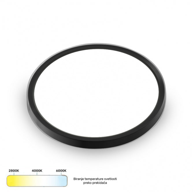 LED PLAFONJERA LV 24W 2800K/4000K/6000K CRNA BB Link