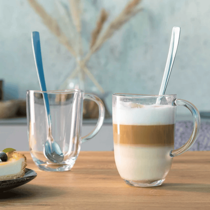 Leonardo Latte Macchiato Glazen - Napoli 380 ml + 2 Lepels - Hittebestendig