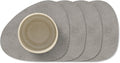 LIND DNA Onderzetters Hippo - Leer - Anthracite Grey - 13 x 11 cm - 4 Stuks
