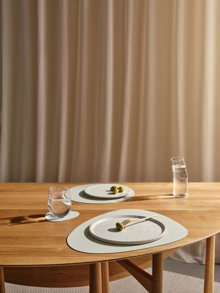 LIND DNA Onderzetters Nupo - Leer - Linen - 13 x 11 cm - 4 Stuks