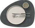 LIND DNA Placemats Nupo - Leer - Anthracite - Curved - 44 x 37 cm - 2 Stuks