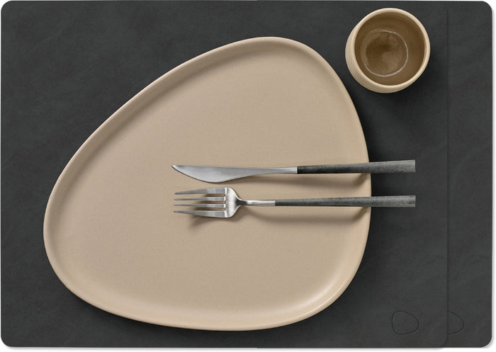 LIND DNA Placemats Nupo - Leer - Black - 45 x 35 cm - 2 Stuks