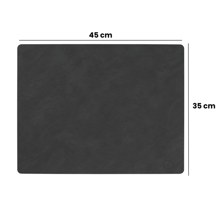 LIND DNA Placemats Nupo - Leer - Flint Grey - 45 x 35 cm - 2 Stuks