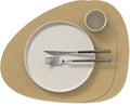LIND DNA Placemats Nupo - Leer - Khaki - Curved - 44 x 37 cm - 2 Stuks