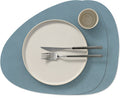 LIND DNA Placemats Nupo - Leer - Light Blue - Curved - 44 x 37 cm - 2 Stuks