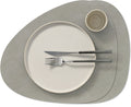 LIND DNA Placemats Nupo - Leer - Light Grey - Curved - 44 x 37 cm - 2 Stuks