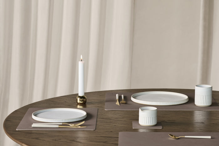 LIND DNA Placemats Nupo - Leer - Truffle - 45 x 35 cm - 2 Stuks