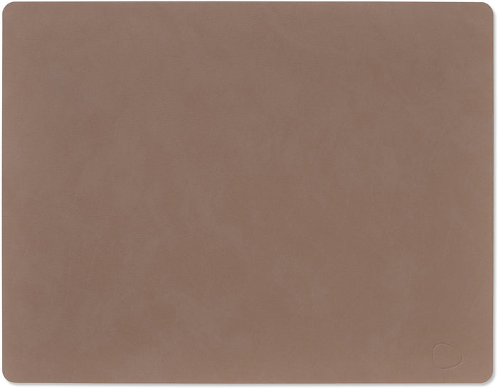 LIND DNA Placemats Nupo - Leer - Truffle - 45 x 35 cm - 2 Stuks