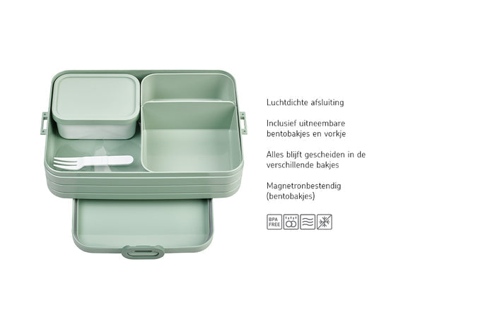 Mepal Broodtrommel / Lunchbox Take a Break Nordic Sage Midi - met 2 Bentobakjes
