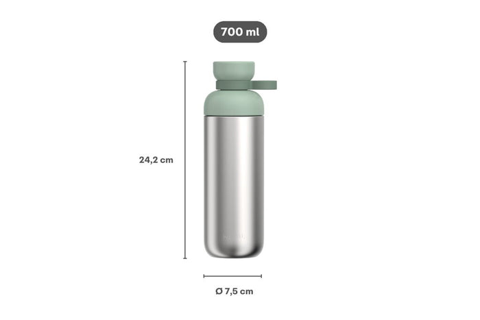 Mepal Drinkbeker / Waterfles Vita Nordic Sage - RVS - 700 ml