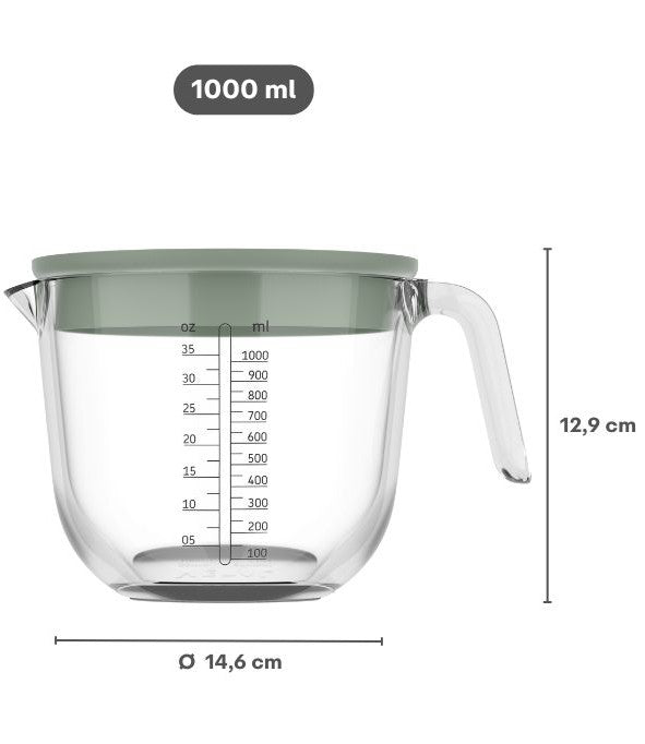 Mepal Glazen Maatbeker Chef It Nordic Sage - met Deksel - 1 liter