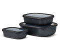 Mepal Vershoudbakjes Cirqula Nordic Black Rechthoekig 3-delig - 500 ml + 1 liter + 2 liter