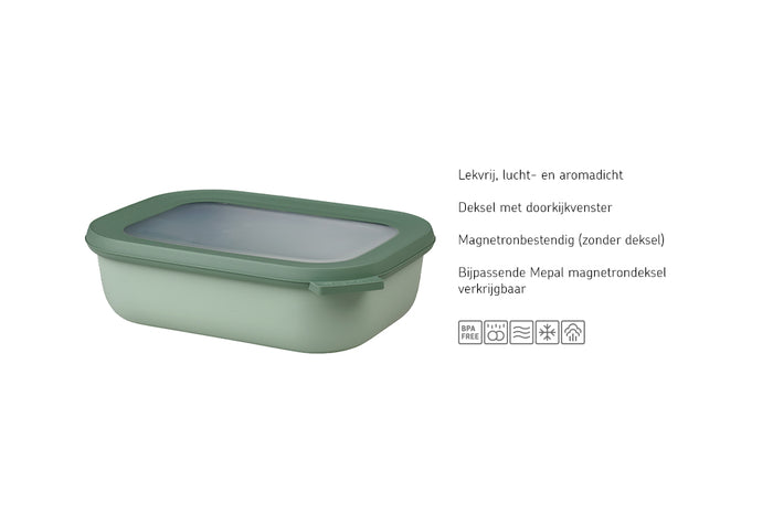 Mepal Vershoudbakjes Cirqula Nordic Black Rechthoekig 3-delig - 750 ml + 1.5 liter + 3 liter