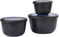 Mepal Vershoudbakjes Cirqula Nordic Black Rond 3-delig - 500 ml + 1 liter + 2 liter