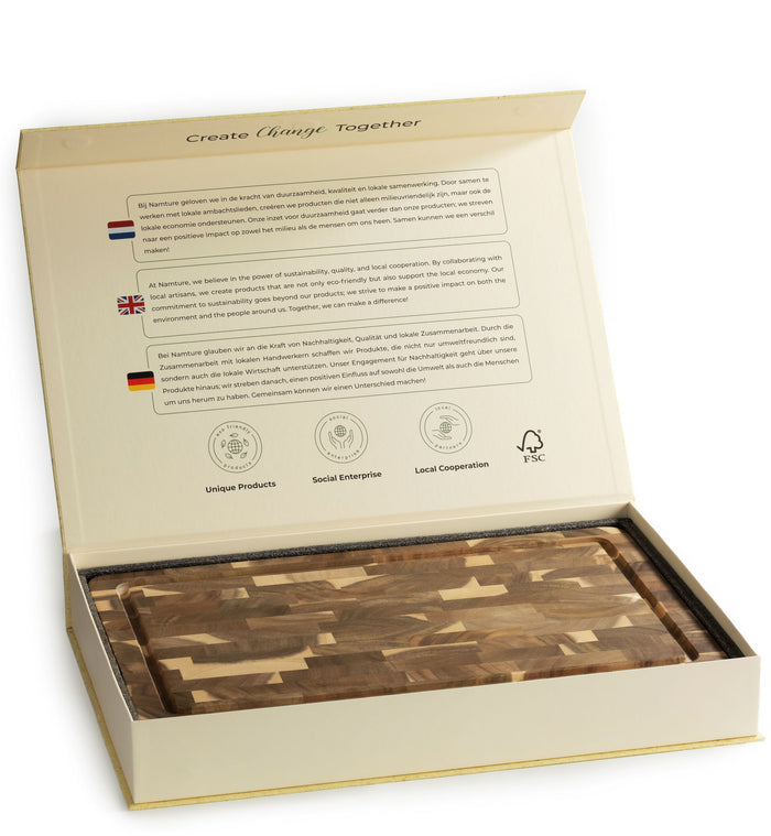 Namture Hakblok / Snijplank Acacia Kopshout Classic - 45 x 30 cm - Houten Bereidingsplank