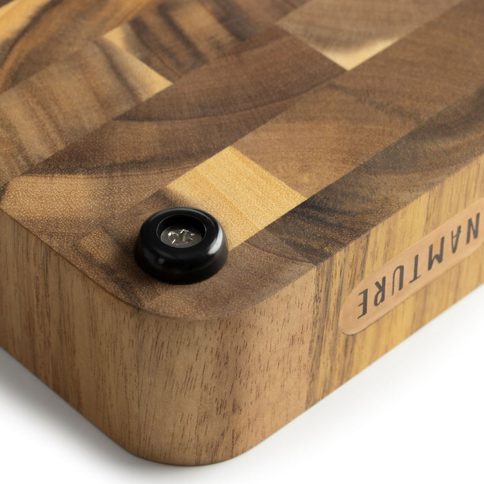 Namture Houten Snijplank Acacia Kopshout M - 28 x 18 cm - Houten Snij- en Bereidingsplank