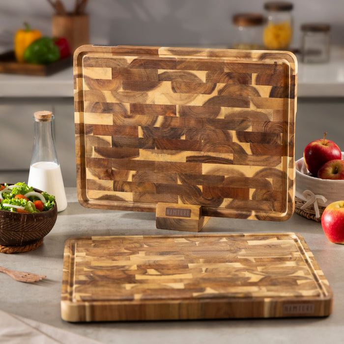 Namture Houten Snijplank Acacia Kopshout XL - 40 x 30 cm - Houten Snij- en Bereidingsplank