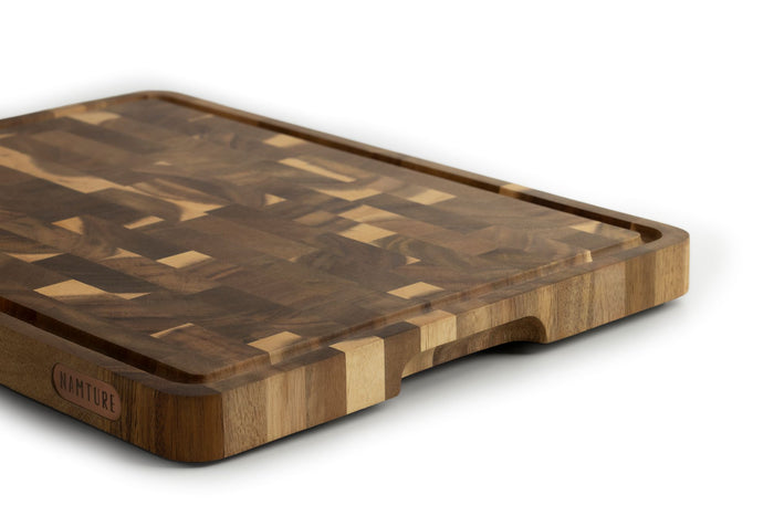 Namture Houten Snijplank Acacia Kopshout XL - 40 x 30 cm - Houten Snij- en Bereidingsplank