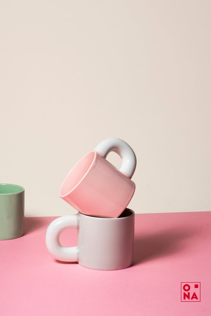 ONA Beker - Koffiemok - Lola - Rond - Roze - 330 ml