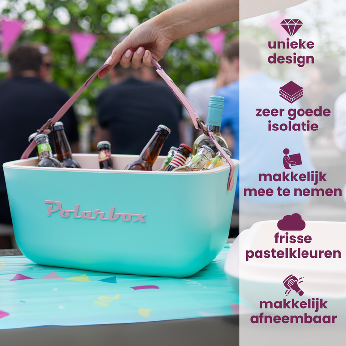 Polarbox Koelbox met Schouderband - Lime-Lilac - 12 Liter