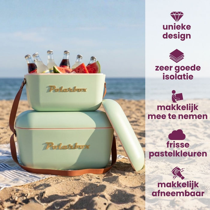 Polarbox Koelbox met Schouderband - Olive Green-Gold - 12 Liter