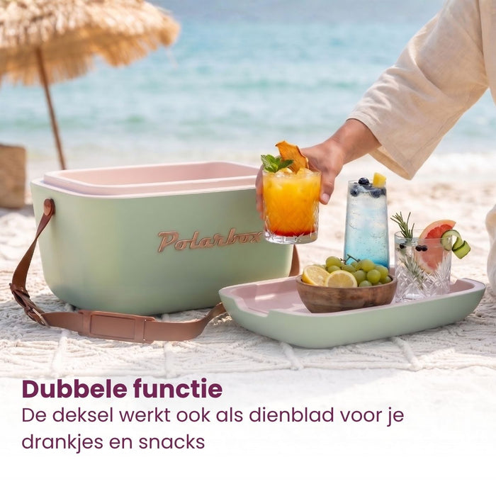 Polarbox Koelbox met Schouderband - Olive Green-Gold - 12 Liter