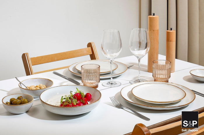Salt & Pepper Serviesset Artisan Wit 12-delig / 4 personen - 4 dinerborden, 4 ontbijtborden en 4 kommen