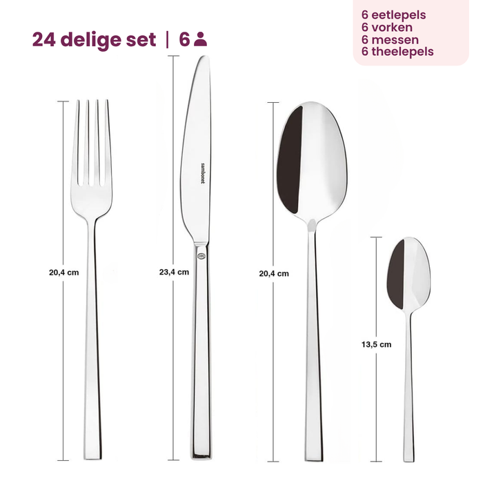 Sambonet Bestekset Rock - Koper - 24 delig / 6 personen