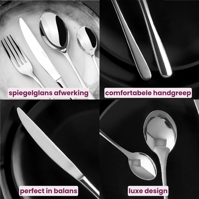 Sambonet Bestekset Taste - Zwart - 24 delig / 6 personen