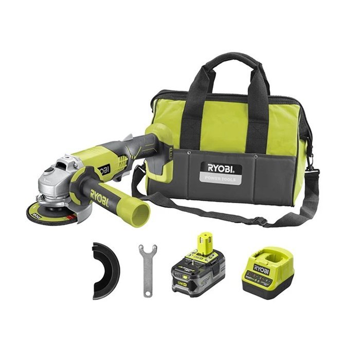 Set akumulatorska ugaona brusilica (115mm) + punjač + baterija 4Ah (18V ONE+™) R18AG-140S RYOBI