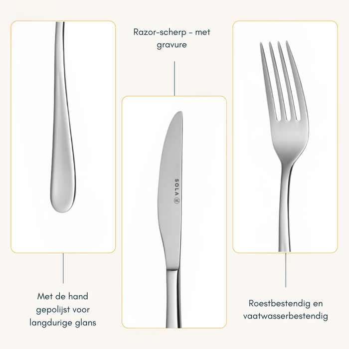 Sola Bestekset Florence - 18/10 RVS - 24 delig / 6 personen