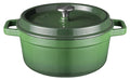 Sola Braadpan met deksel Gietijzer - Groen - ø 24 cm / 3.2 Liter - geëmailleerde anti-aanbaklaag