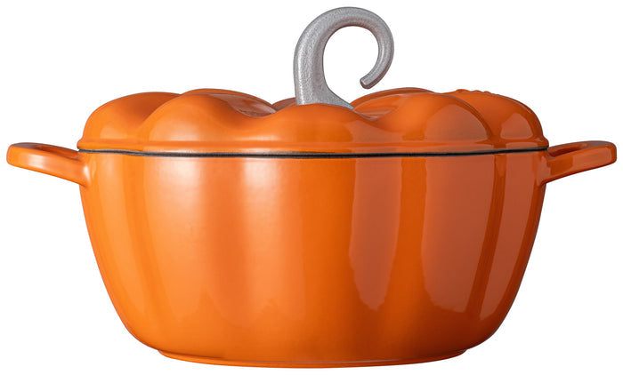 Sola Braadpan Pompoen Oranje - Gietijzer - ø 24 cm / 2,8 Liter - geëmailleerde anti-aanbaklaag