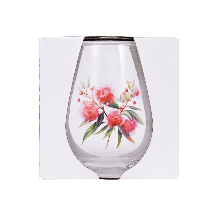 Splosh - Native Blooms Stemless Wine Glass - Red Floral