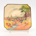 Square plate - Country Garden scene