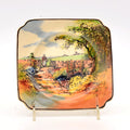 Square plate - Country Garden scene