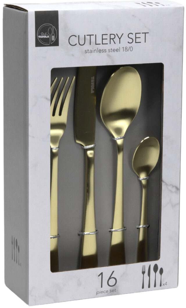 Studio Tavola Bestekset - Modern - Champagne - 16-delig / 4 personen