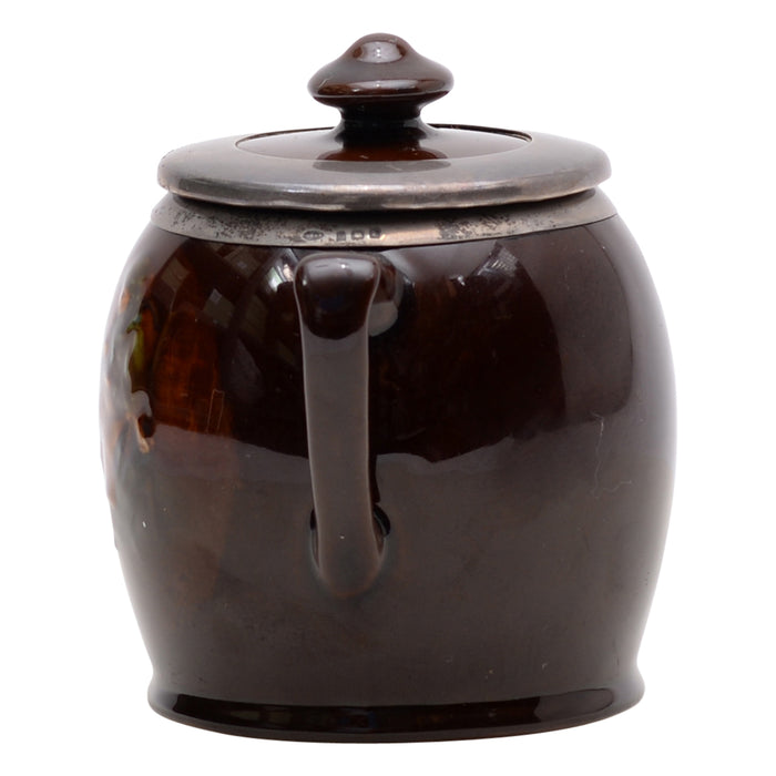 Sugar Bowl with Silver Lid Fireside