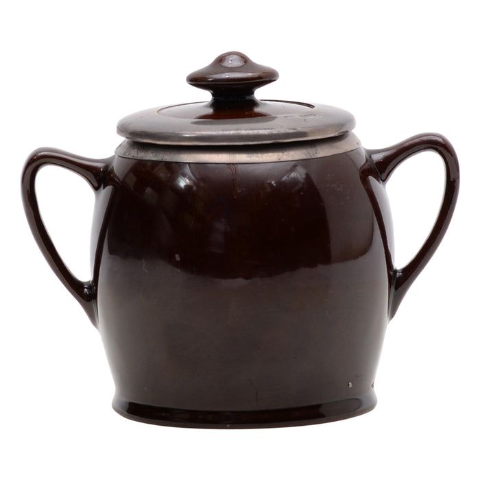 Sugar Bowl with Silver Lid Fireside