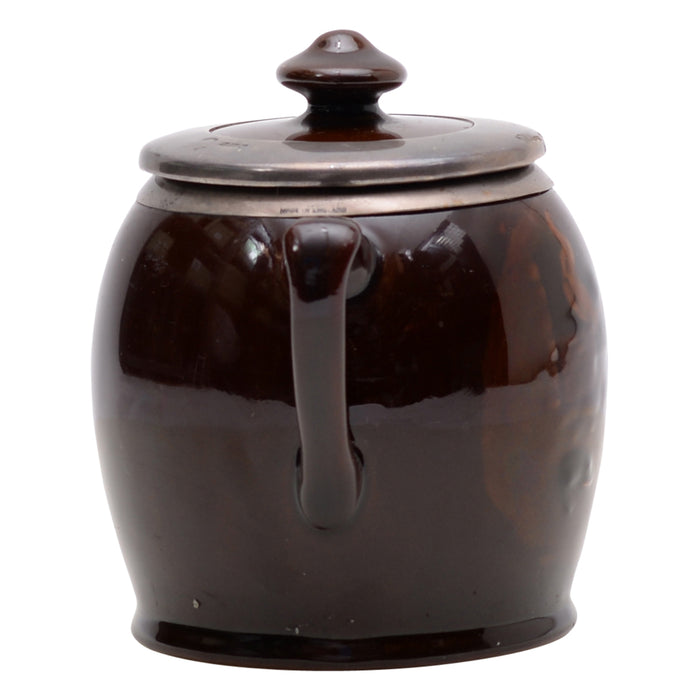 Sugar Bowl with Silver Lid Fireside