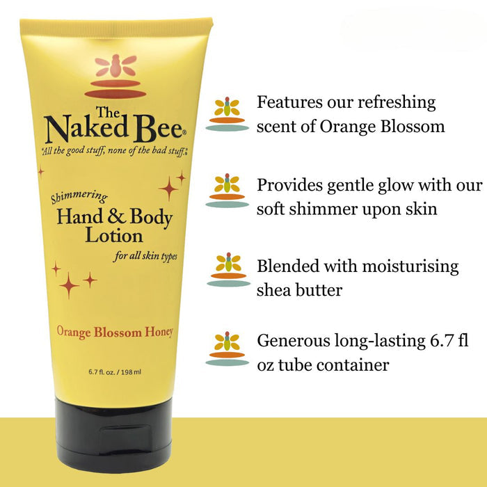 The Naked Bee - Orange Blossom Honey - Shimmering Hand & Body Lotion 6.7oz