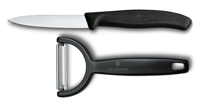 Victorinox Schilmessenset Swiss Classic Zwart 2-delig - Schilmes & Y-Dunschiller