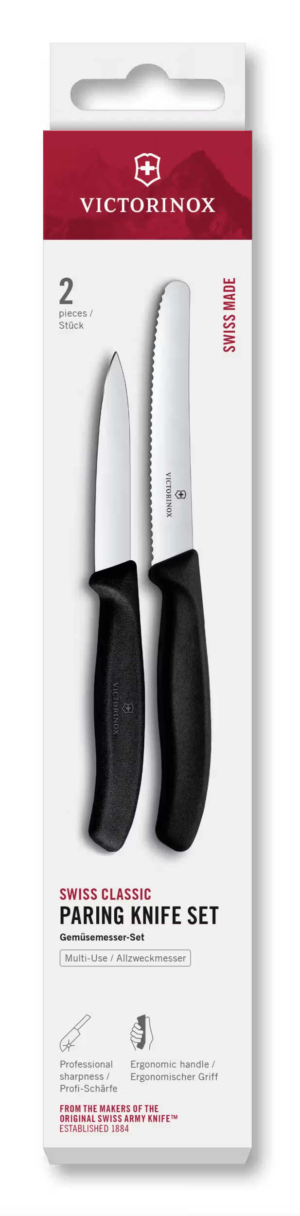 Victorinox Schilmessenset Swiss Classic Zwart 2-delig - Tomatenmes & Schilmes
