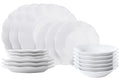 Villa d'Este Home Serviesset Scallop Wit Opaalglas 18-delig / 6 personen - 6 dinerborden, 6 ontbijtborden en 6 diepe borden