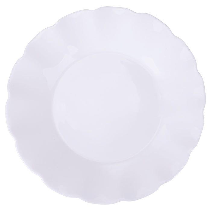 Villa d'Este Home Serviesset Scallop Wit Opaalglas 18-delig / 6 personen - 6 dinerborden, 6 ontbijtborden en 6 diepe borden