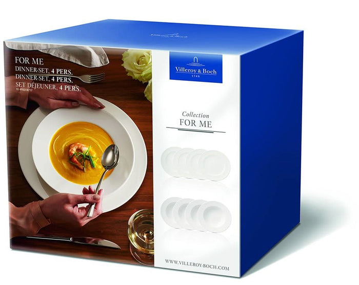 Villeroy & Boch Bordenset For Me 8-delig / 4 personen - 4 dinerborden en 4 diepe borden