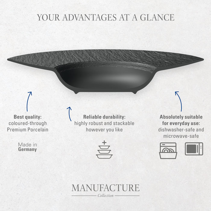 Villeroy & Boch Dipschaaltjes Set Manufacture Rock - Zwart - 4-delig